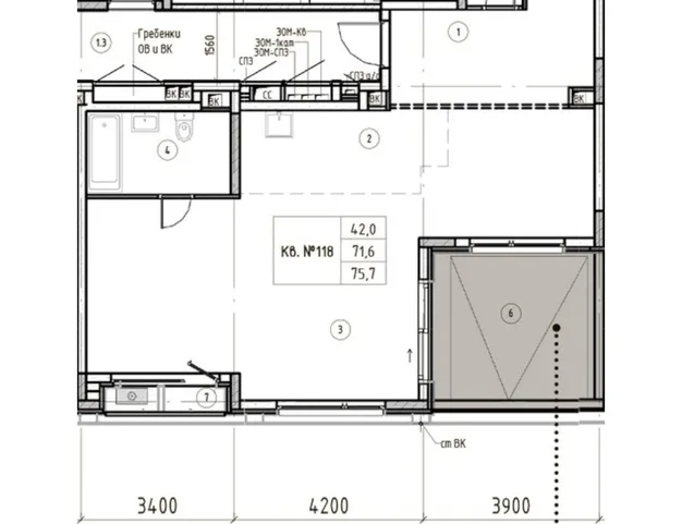 квартира  в ЖК Остров, 0 км от МКАД